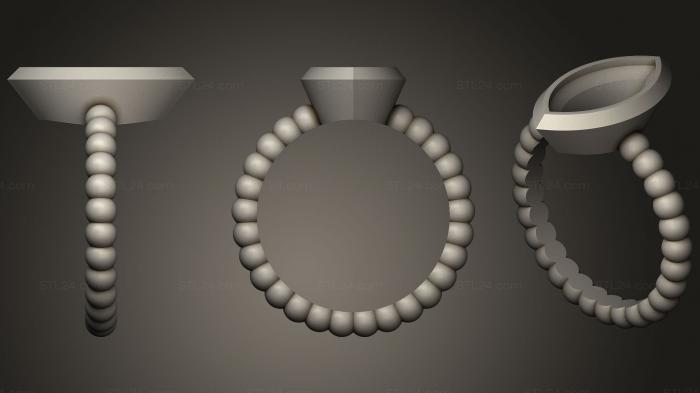 Ювелирные перстни и кольца (Шаровое кольцо 257, JVLRP_0287) 3D модель для ЧПУ станка